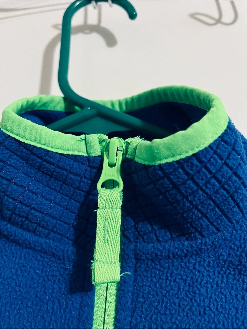 Lands' End Kids' Navy Zip Swim Rashguard with Lime Trim